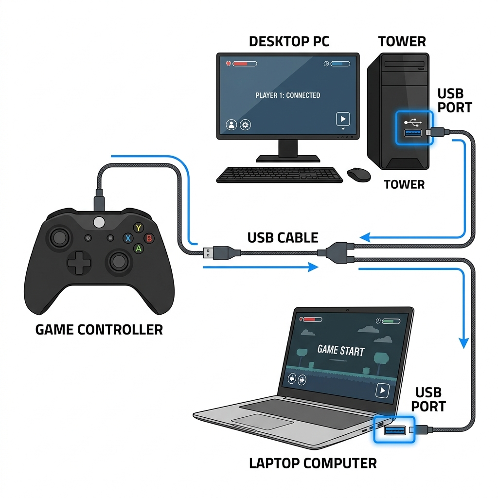 Connect controller via USB for polling rate test