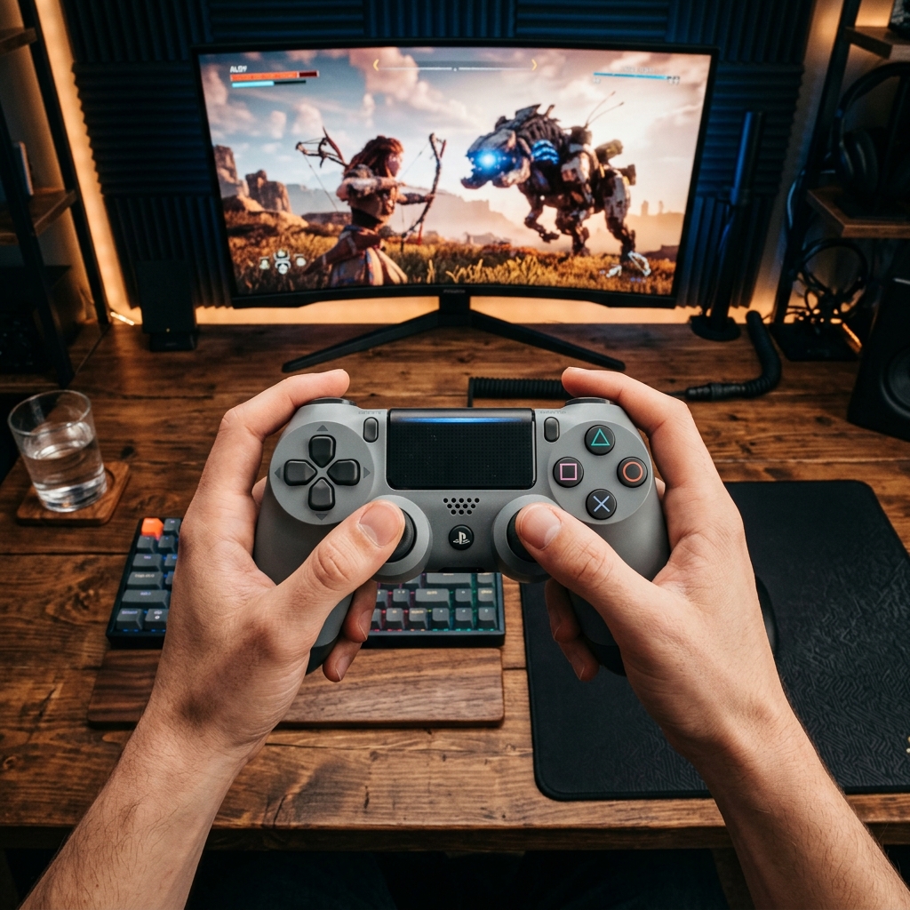 Gaming controller in action — polling rate test