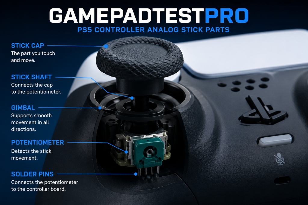 PS5 Controller Analog Stick Parts Diagram