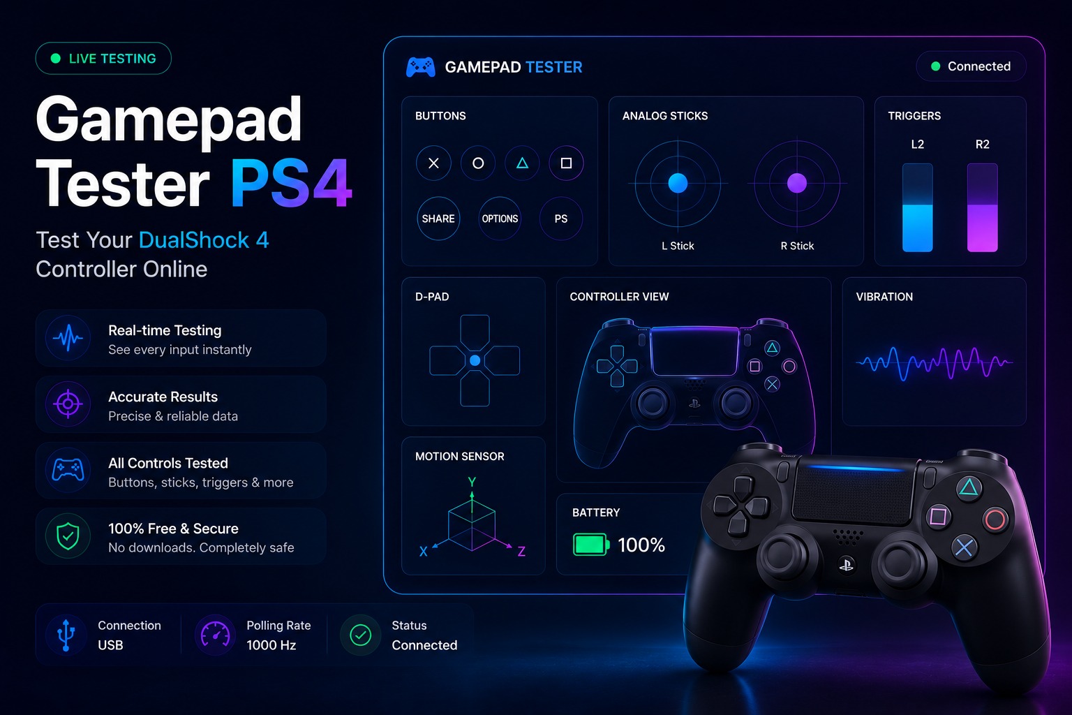 Gamepad Tester PS4 Test Your DualShock 4 Controller Online